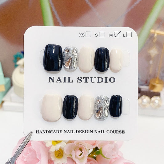 A39 Fashion Super Short Press on Nails for Women+Application Kit