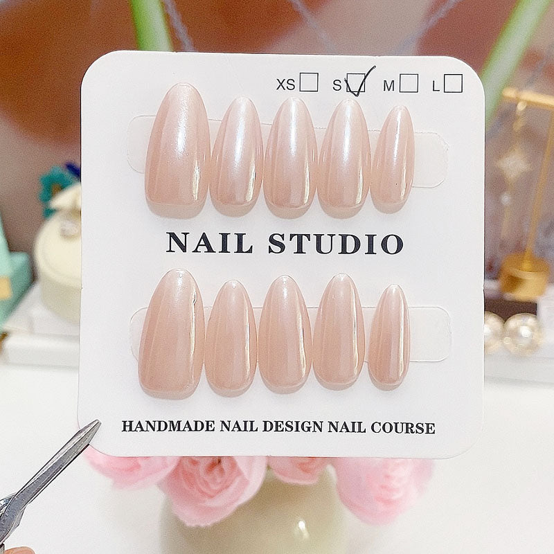 A19 Elegant Solid Color Almond Press on Nails for Women+ Tool Kits