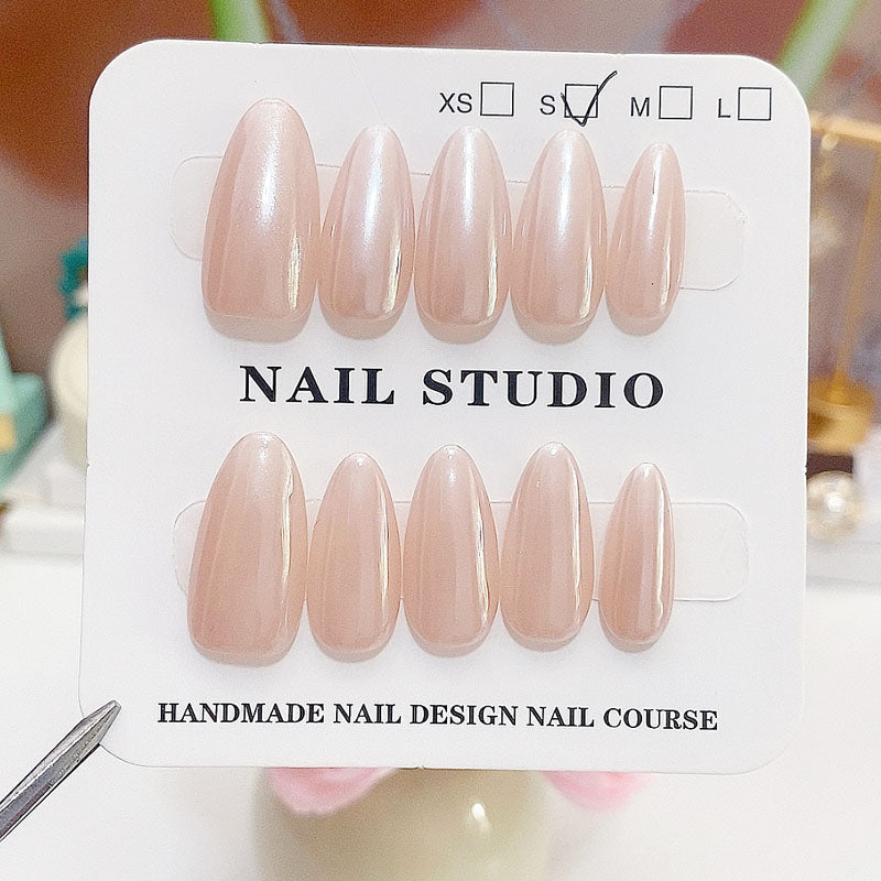 A19 Elegant Solid Color Almond Press on Nails for Women+ Tool Kits